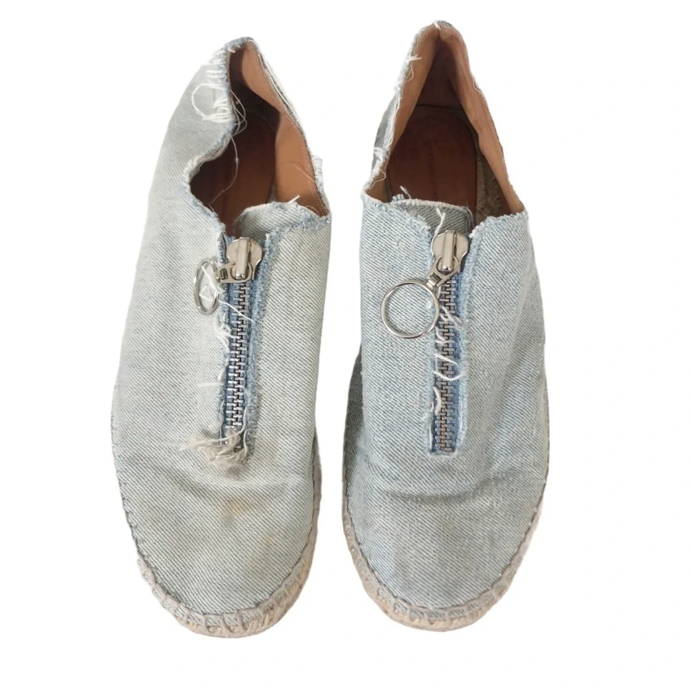 Alexander Wang Devon Light Wash Denim Espadrilles